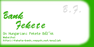 bank fekete business card